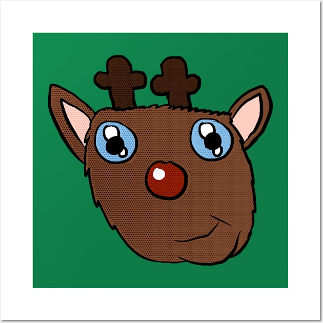 Cute Reindeer head Wall Art by Eric03091978